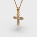 Хрестик «Міні» з червоного золота, з діамантами 13362421