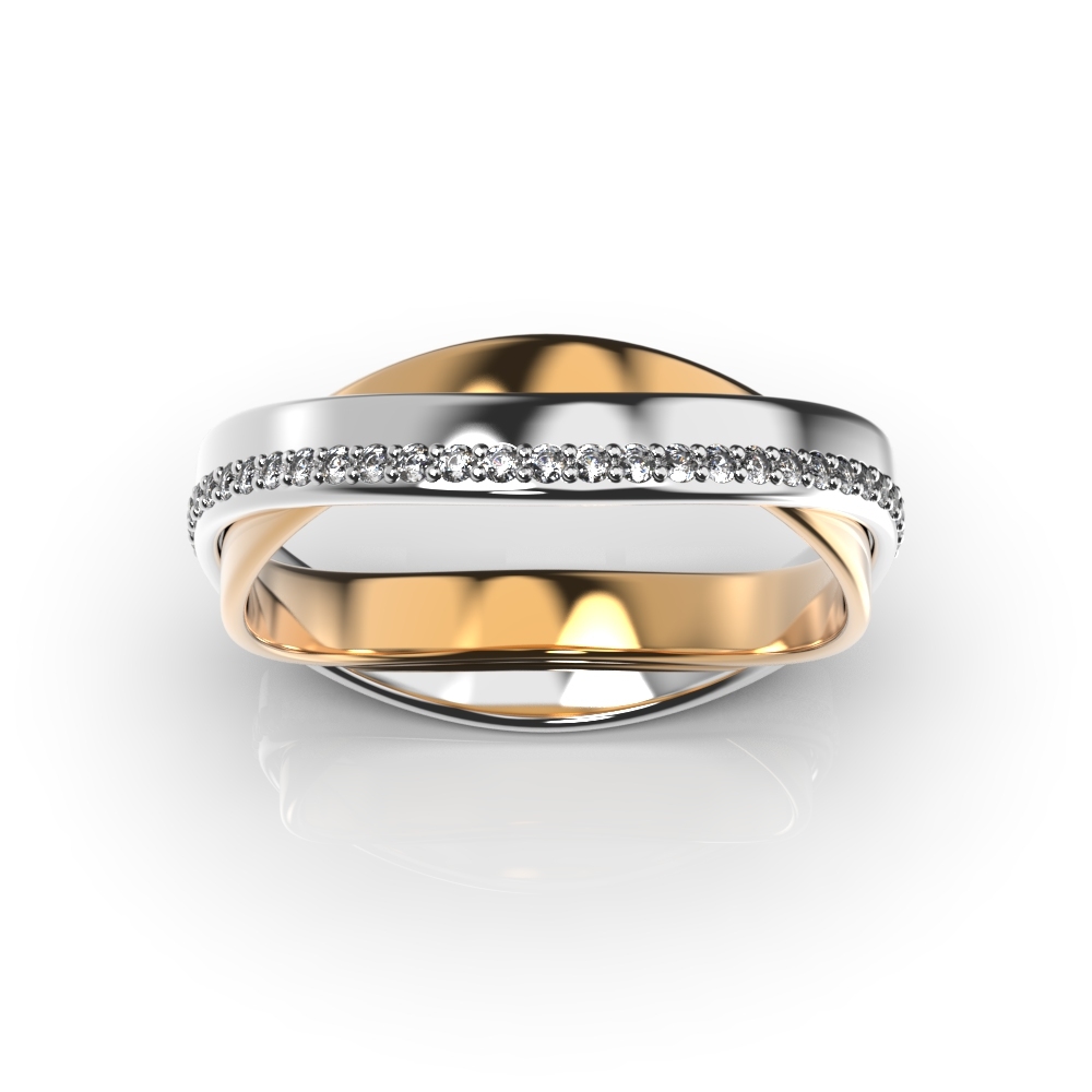 Mixed Metals Diamond Wedding Ring 223402421