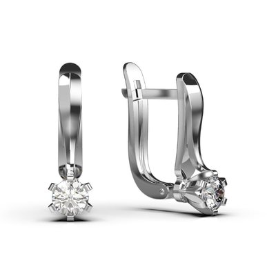Сережки з білого золота, з діамантами 37011121 від виробника ювелірних прикрас LUNET JEWELLERY по ціні 87 418 грн грн.