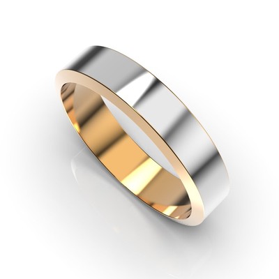 Обручальное кольцо с комбинированных металлов, без вставки 210761100 от производителя ювелирных украшений LUNET JEWELLERY по цене 12 168 грн грн.