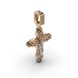 Хрестик з комбінованого золота, з діамантами 111202421