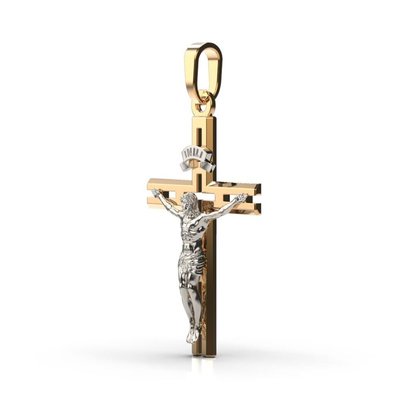Хрестик з комбінованих металів, без вставки 16201100