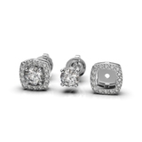 Сережки-трансформери з білого золота, з діамантами 331731121 від виробника ювелірних прикрас LUNET JEWELLERY