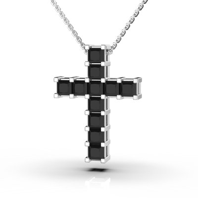 White Gold Diamond Cross with Chainlet 118001122 from the manufacturer of jewelry LUNET JEWELERY at the price of $1 144 UAH.