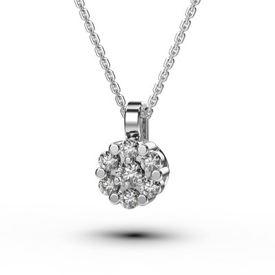 Кольє з білого золота, з діамантом 12921521 від виробника ювелірних прикрас LUNET JEWELLERY по ціні 14 406 грн грн.