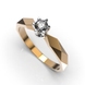 Каблучка з комбінованого золота, з діамантом 219572421 від виробника ювелірних прикрас LUNET JEWELLERY по ціні 29 024 грн грн: 6