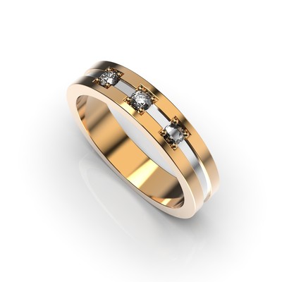 Mixed Metals Diamond Wedding Ring 214002421 from the manufacturer of jewelry LUNET JEWELERY at the price of 22 320 грн UAH.