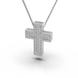 Кольє «Хрестик» з білого золота, з діамантами 116001121