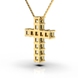Yellow Gold Diamond Cross with Chainlet 118023122