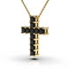 Кольє "Хрестик" з жовтого золота, з діамантами 118023122