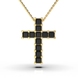 Кольє "Хрестик" з жовтого золота, з діамантами 118023122