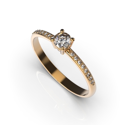 Кольцо с красного золота, с бриллиантами 227822421 от производителя ювелирных украшений LUNET JEWELLERY по цене 17 253 грн грн.