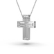 Кольє «Хрестик» з білого золота, з діамантами 126841121