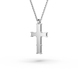 Кольє «Хрестик» з білого золота, з діамантами 140151121