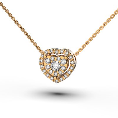 Кольє "Серце" з червоного золота, з діамантами 15432421 від виробника ювелірних прикрас LUNET JEWELLERY по ціні 20 634 грн грн.