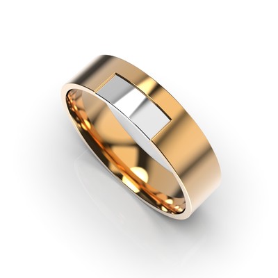 Обручальное кольцо с комбинированных металлов, без вставки 212962400 от производителя ювелирных украшений LUNET JEWELLERY по цене 13 464 грн грн.