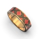 Обручка «Вишиванка» з червоного золота, з емаллю 229732400