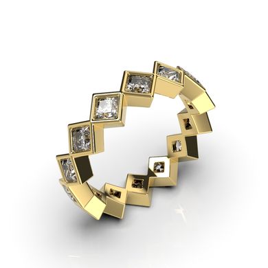 Каблучка з жовтого золота, з діамантами 220763121 від виробника ювелірних прикрас LUNET JEWELLERY по ціні 120 304 грн грн.