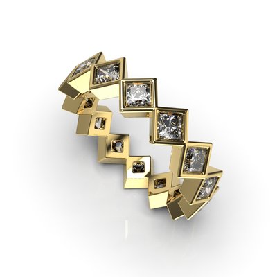 Каблучка з жовтого золота, з діамантами 220763121 від виробника ювелірних прикрас LUNET JEWELLERY по ціні 120 304 грн грн.