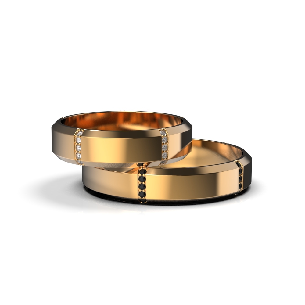 Red Gold Diamond Wedding Ring 224152422
