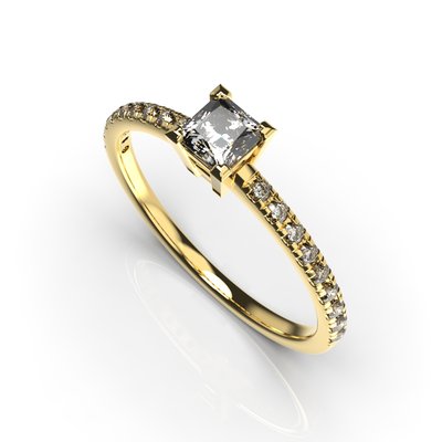 Каблучка з жовтого золота, з діамантами 225193121 від виробника ювелірних прикрас LUNET JEWELLERY по ціні 44 574 грн грн.