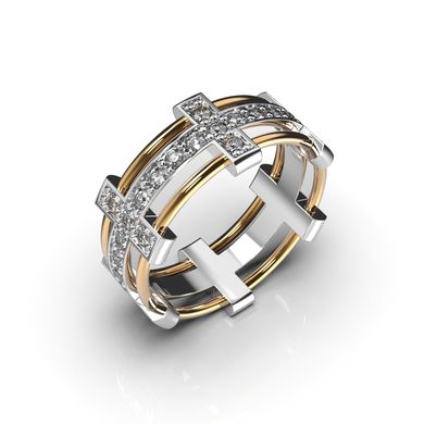 Обручка з комбінованих металів, з діамантами 214341121 від виробника ювелірних прикрас LUNET JEWELLERY по ціні 50 954 грн грн.