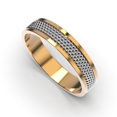 Обручальное кольцо с комбинированных металлов, без вставки 224622400 от производителя ювелирных украшений LUNET JEWELLERY по цене $378 грн.