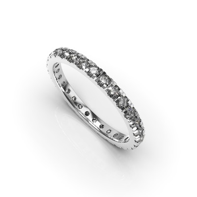 White Gold Diamond Wedding Ring 220971121 from the manufacturer of jewelry LUNET JEWELERY at the price of 52 740 грн UAH.