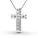 Кольє «Хрестик» з білого золота, з діамантами 125101121
