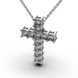 White Gold Diamond Cross with Chainlet 125101121
