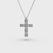 White Gold Diamond Cross with Chainlet 742621121