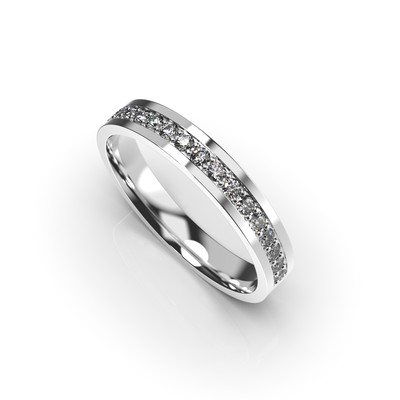 White Gold Diamond Wedding Ring 221001121 from the manufacturer of jewelry LUNET JEWELERY at the price of 22 896 грн UAH.