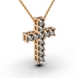 Red Gold Diamond Cross with Chainlet 125122421