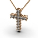 Red Gold Diamond Cross with Chainlet 125122421