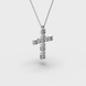 White Gold Diamond Cross with Chainlet 742621121