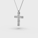 White Gold Diamond Cross with Chainlet 742621121