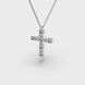 White Gold Diamond Cross with Chainlet 742621121