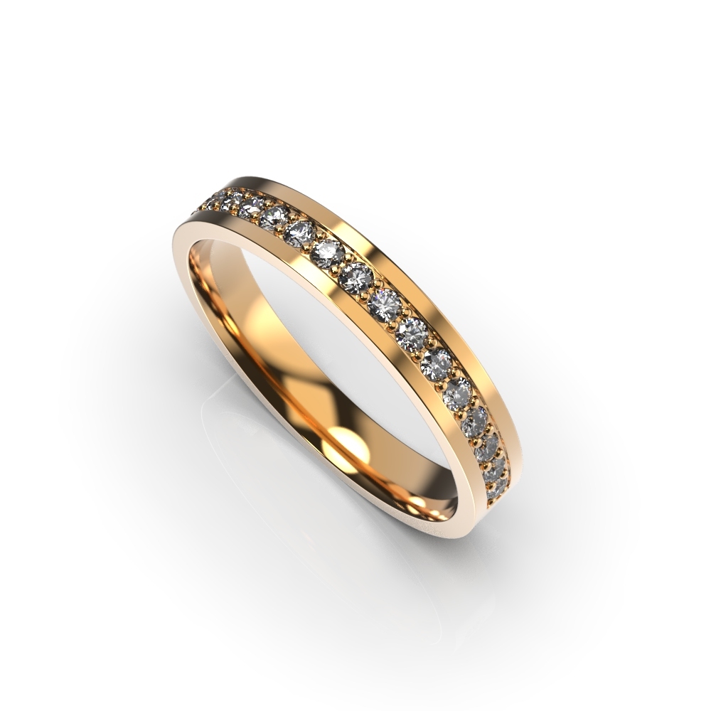 Red Gold Diamond Wedding Ring 221012421