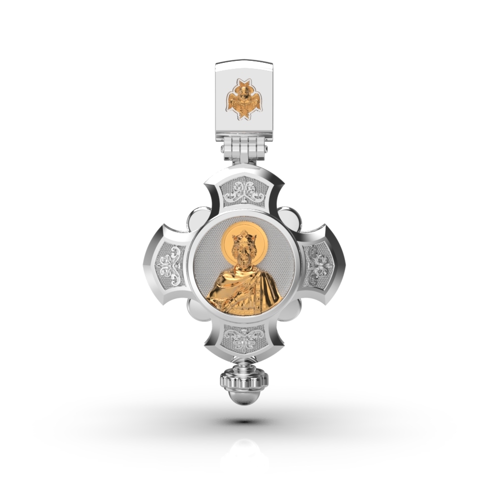 Хрест-мощовик з комбінованого золота 123241100 Lunet