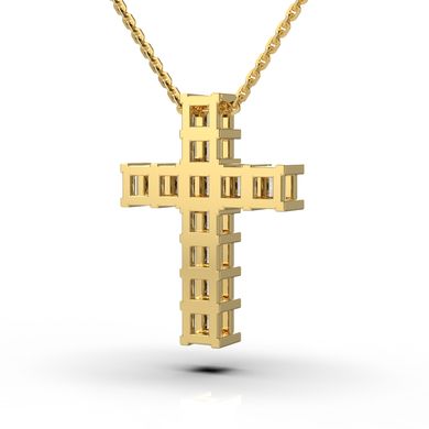 Кольє "Хрестик" з жовтого золота, з діамантами 125113121 від виробника ювелірних прикрас LUNET JEWELLERY по ціні 56 648 грн грн.