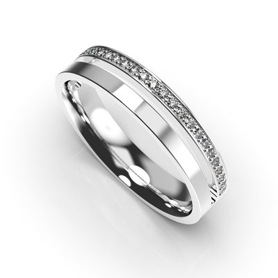 Обручальное кольцо с белого золота, с бриллиантами 29411121 от производителя ювелирных украшений LUNET JEWELLERY по цене $484 грн.