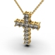 Yellow Gold Diamond Cross with Chainlet 125113121