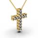 Кольє "Хрестик" з жовтого золота, з діамантами 125113121