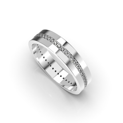 White Gold Diamond Wedding Ring 221021121 from the manufacturer of jewelry LUNET JEWELERY at the price of 21 744 грн UAH.