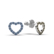 Сережки «Серце» з білого золота, з блакитними і жовтими діамантами 327111121
