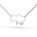 Ukraine Map White Gold Necklace 728521100