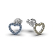 Сережки «Серце» з білого золота, з блакитними і жовтими діамантами 327111121
