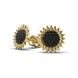 Сережки "Соняшник" з жовтого золота, з чорними діамантами 326173122