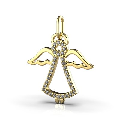 Подвеска "Ангел" с красного золота, с бриллиантами 16382421 от производителя ювелирных украшений LUNET JEWELLERY по цене $352 грн.