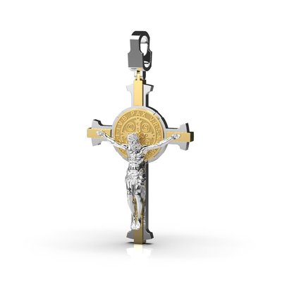 Хрестик "Св Бенедикт" з комбінованих металів 11932400